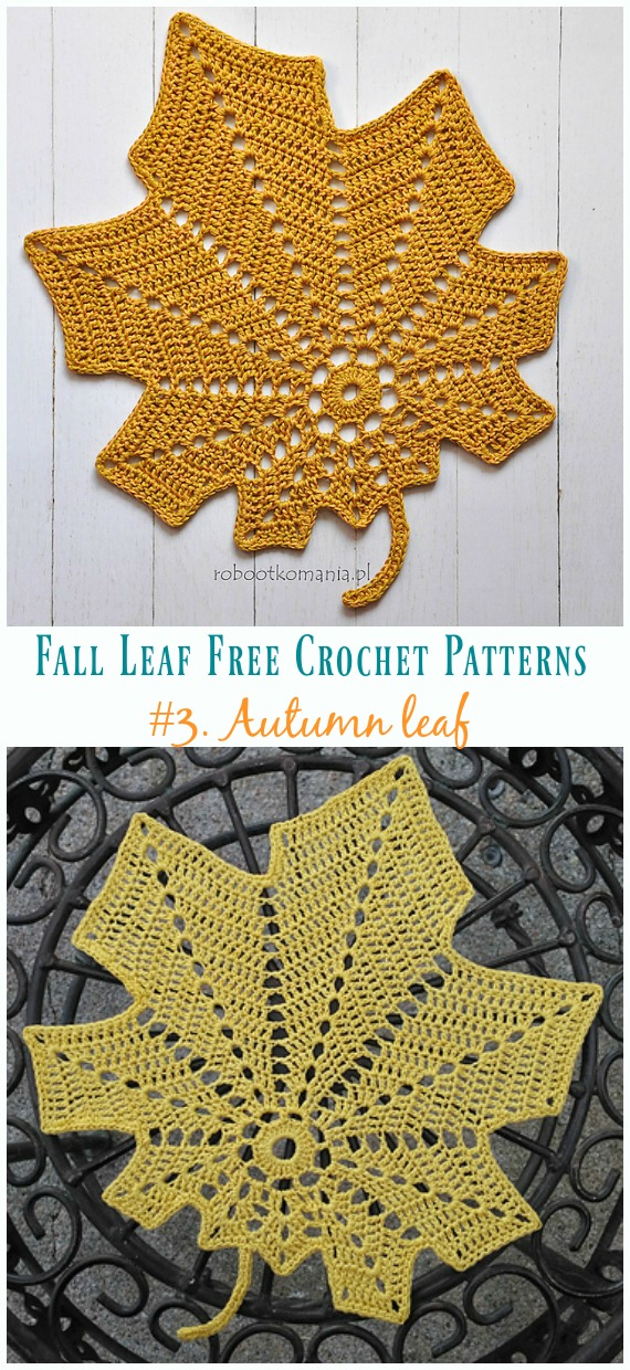 Autumn Leaf Crochet Free Pattern - Autumn #Leaf; Free #Crochet; Patterns