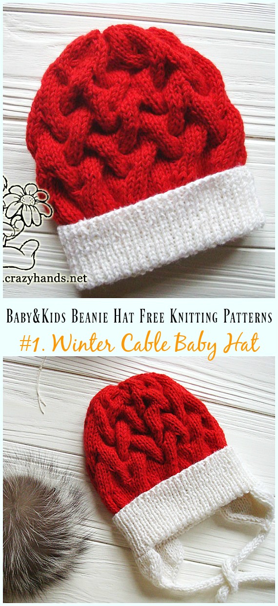 Baby Kids Beanie Hat Free Knitting Patterns