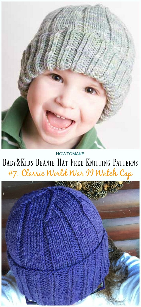 Baby & Kids Beanie Hat Free Knitting Patterns