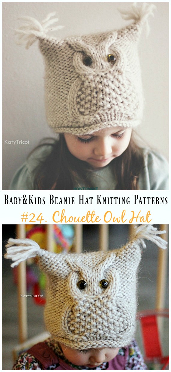 Chouette Owl Hat KnittingPattern - Baby & Kids Beanie #Hat; #Knitting; Patterns
