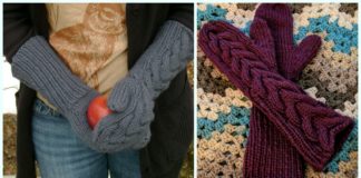 Bella's Mittens Knitting Free Pattern  - Cabled #Mittens; Free #Knitting; Patterns 