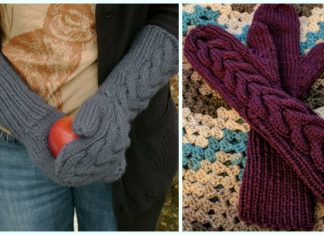 Bella's Mittens Knitting Free Pattern  - Cabled #Mittens; Free #Knitting; Patterns 