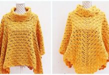 Shell Stitch Square Poncho Crochet Free Pattern Video- Women #Poncho; Free #Crochet; Patterns