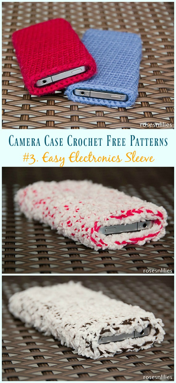 Easy Electronics Sleeve Crochet Free Pattern - Cozy #Camera; Case #Crochet; Free Patterns