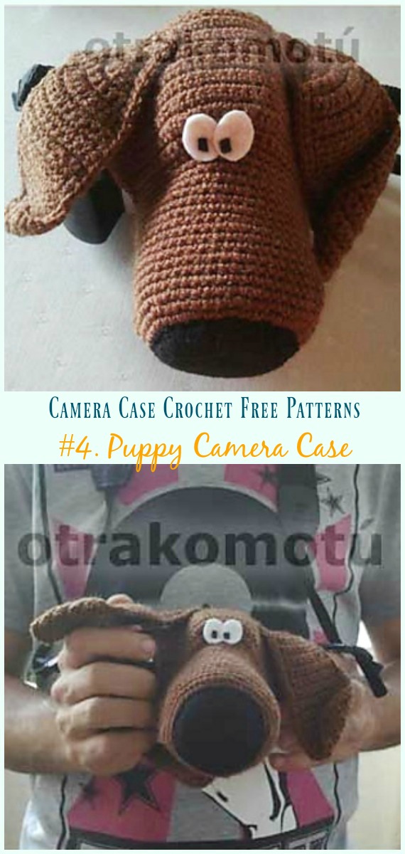 Puppy Camera Case Crochet Free Pattern - Cozy #Camera; Case #Crochet; Free Patterns