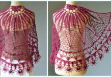 Corona Shawl Crochet Free Pattern - Women Lace #Shawl; Free #Crochet; Patterns