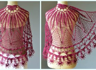 Corona Shawl Crochet Free Pattern - Women Lace #Shawl; Free #Crochet; Patterns