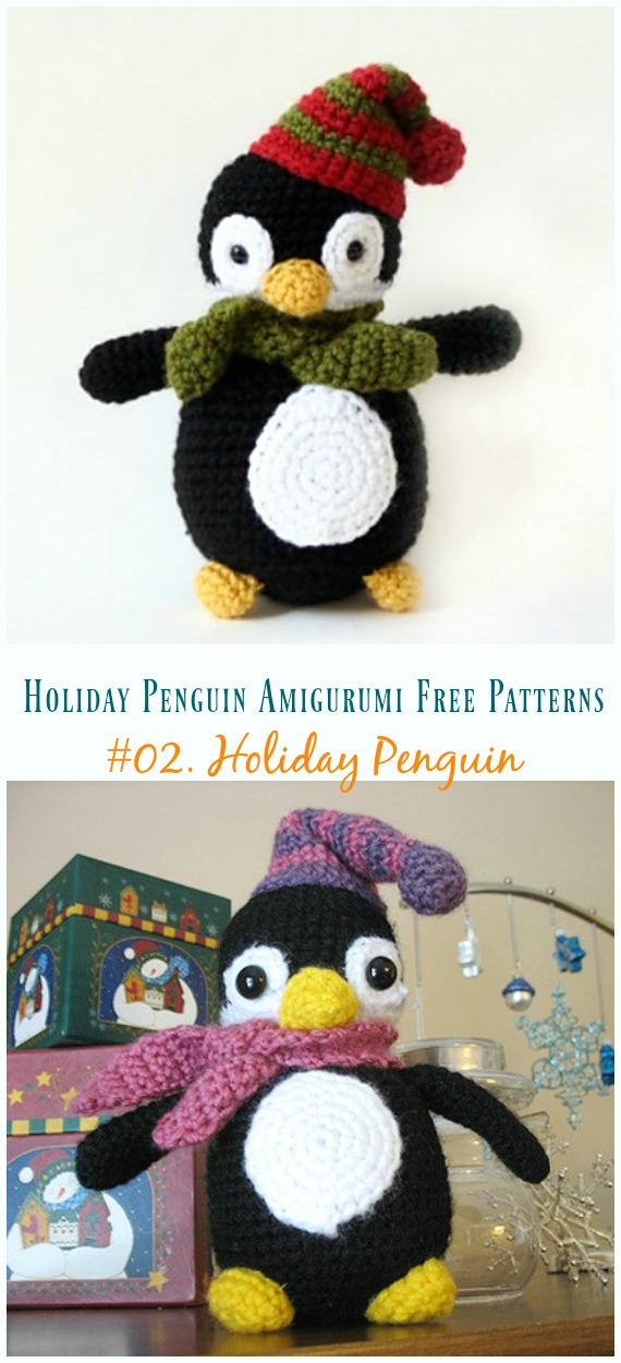 Crochet Holiday Penguin Amigurumi Free Patterns -  - Crochet #Penguin; #Amigurumi; Free Patterns