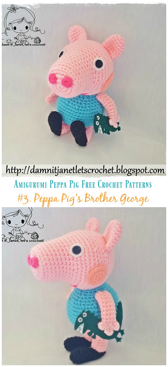 Amigurumi Peppa Pig's Brother George Free Crochet Pattern - Crochet Peppa #Pig; #Amigurumi; Free Patterns