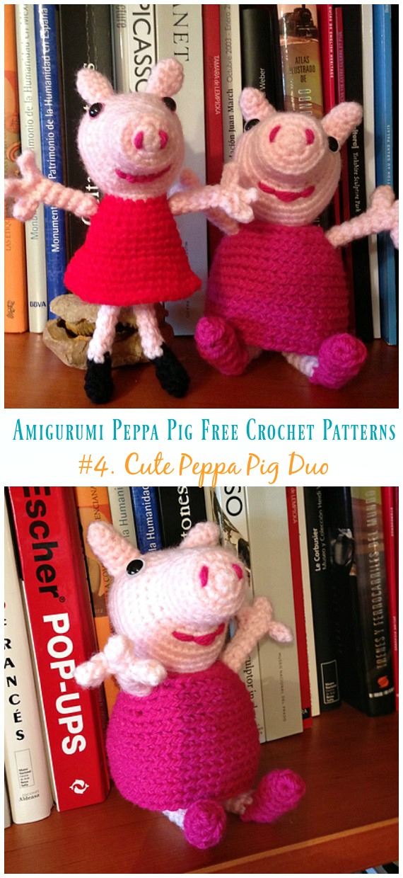 Amigurumi Cute Peppa Pig Duo Free Crochet Pattern - Crochet Peppa #Pig; #Amigurumi; Free Patterns