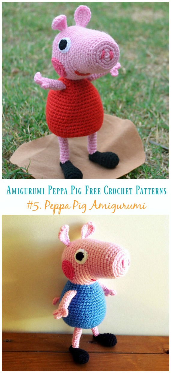 Peppa Pig Amigurumi  Free Crochet Pattern - Crochet Peppa #Pig; #Amigurumi; Free Patterns