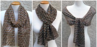 Diagonal Copper Lines Scarf Free Knitting Pattern