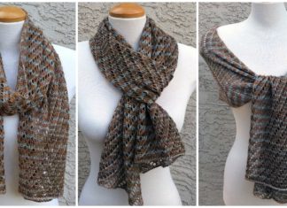 Diagonal Copper Lines Scarf Free Knitting Pattern