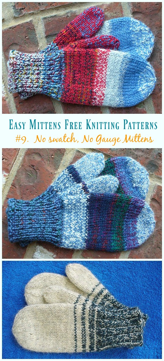 Kids No swatch, No Gauge Mittens Knitting Free Pattern - Easy #Mittens Free #Knitting; Patterns