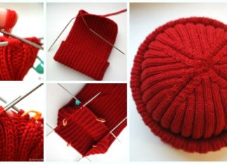 Fold Up Crown Hat Knitting Free Pattern - Unisex Adult #Hat; Free #Knitting; Patterns