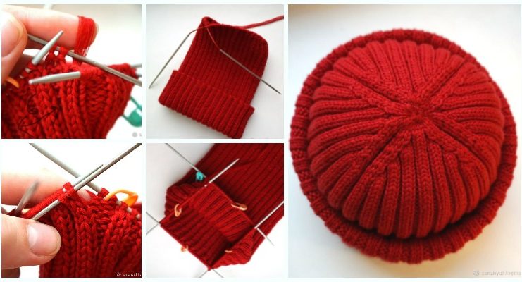 Fold Up Crown Hat Knitting Free Pattern - Unisex Adult #Hat; Free #Knitting; Patterns
