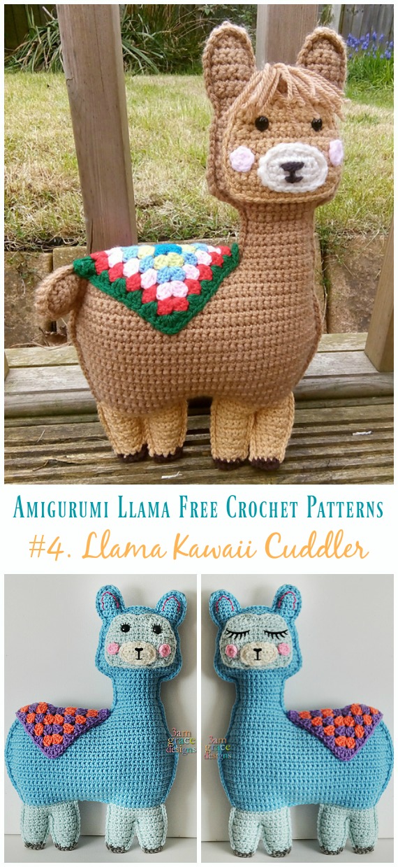 Crochet Llama Kawaii Cuddler Amigurumi Free Pattern - Free #Amigurumi; #Llama Toy Softies Crochet Patterns