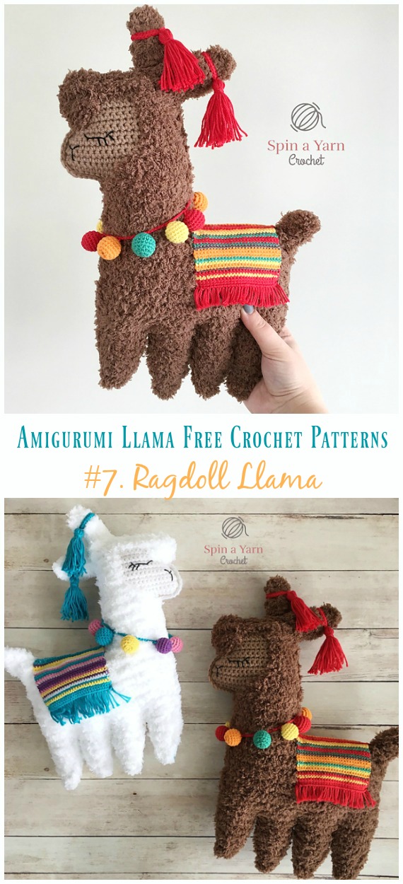 Crochet Ragdoll Llama Amigurumi Free Pattern - Free #Amigurumi; #Llama Toy Softies Crochet Patterns