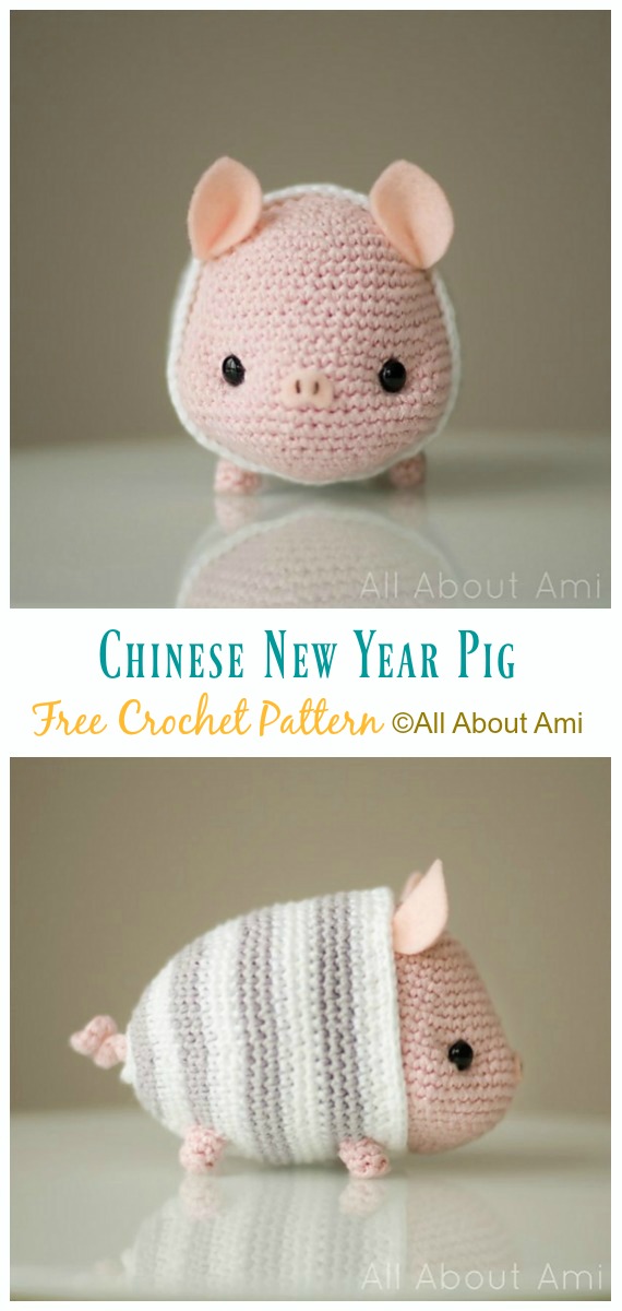 Crochet Chinese New Year Pig Amigurumi Free Pattern - Free #Amigurumi; #Pig; Toy Softies Crochet Patterns