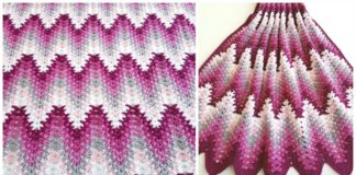 Heartbeat Ripple Blanket Crochet Free Pattern - #Crochet; Ripple #Blanket; Free Crochet Pattern