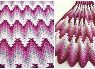 Heartbeat Ripple Blanket Crochet Free Pattern - #Crochet; Ripple #Blanket; Free Crochet Pattern