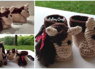 Horse Baby Booties Crochet Free Pattern - Baby Animal #Booties; Free #Crochet; Patterns