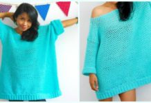 Knit-Look Oversize Sweater Crochet Free Pattern - Fall Winter Women #Sweater; Free #Crochet; Pattern