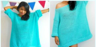 Knit-Look Oversize Sweater Crochet Free Pattern - Fall Winter Women #Sweater; Free #Crochet; Pattern