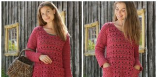 Last Harvest Fan Lace Sweater Crochet Free Pattern - Fall Winter Women #Sweater; Free #Crochet; Pattern