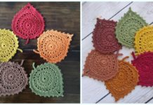 Leaf Coasters Crochet Free Pattern - Autumn #Leaf; Free #Crochet; Patterns