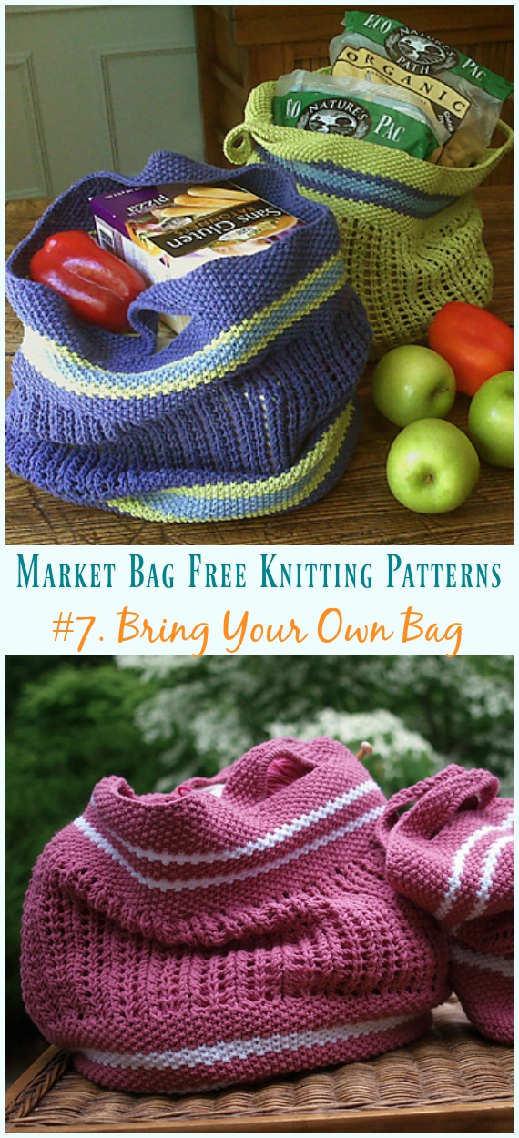 Bring Your Own Bag Knitting Free Pattern - #Market; #Bag; Free #Knitting; Patterns