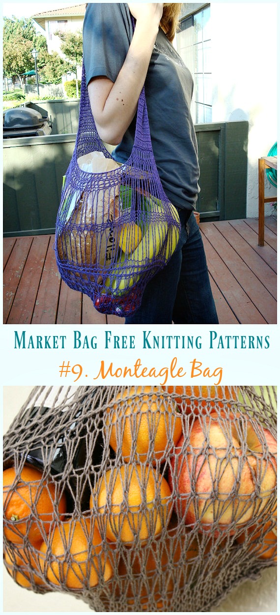 Monteagle Bag Knitting Free Pattern - #Market; #Bag; Free #Knitting; Patterns