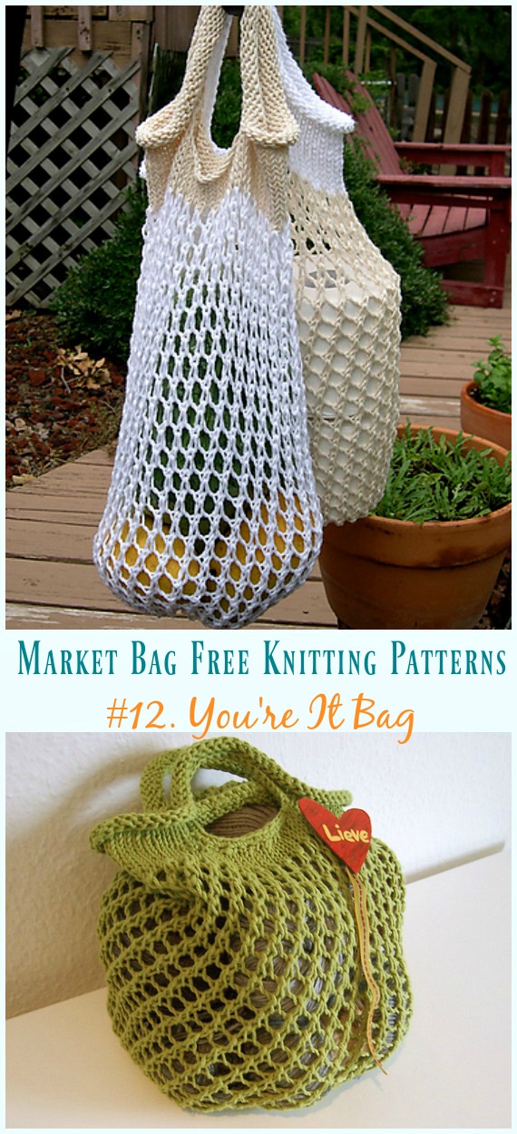 You're It Bag Knitting Free Pattern - #Market; #Bag; Free #Knitting; Patterns