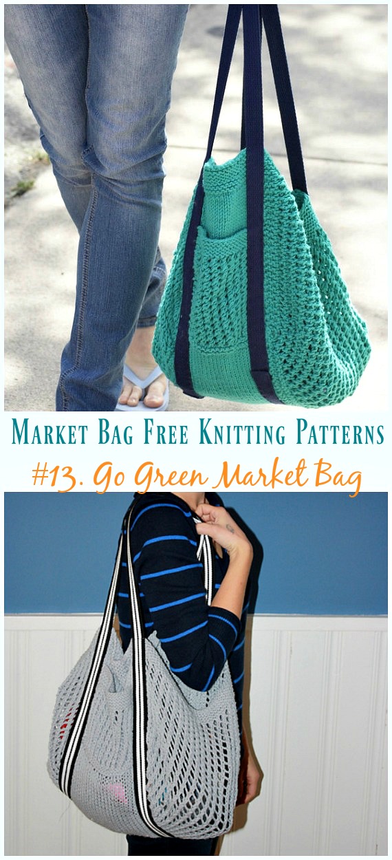 Go Green Market Bag Knitting Free Pattern - #Market; #Bag; Free #Knitting; Patterns