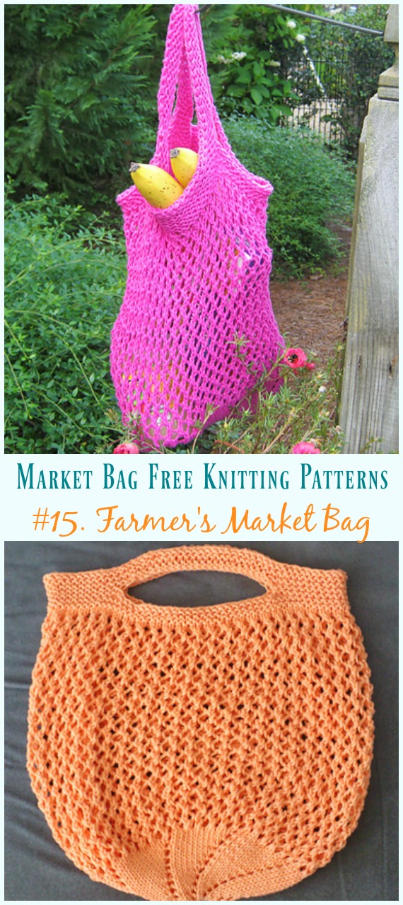 Farmer's Market/Produce Bag Knitting Free Pattern - #Market; #Bag; Free #Knitting; Patterns