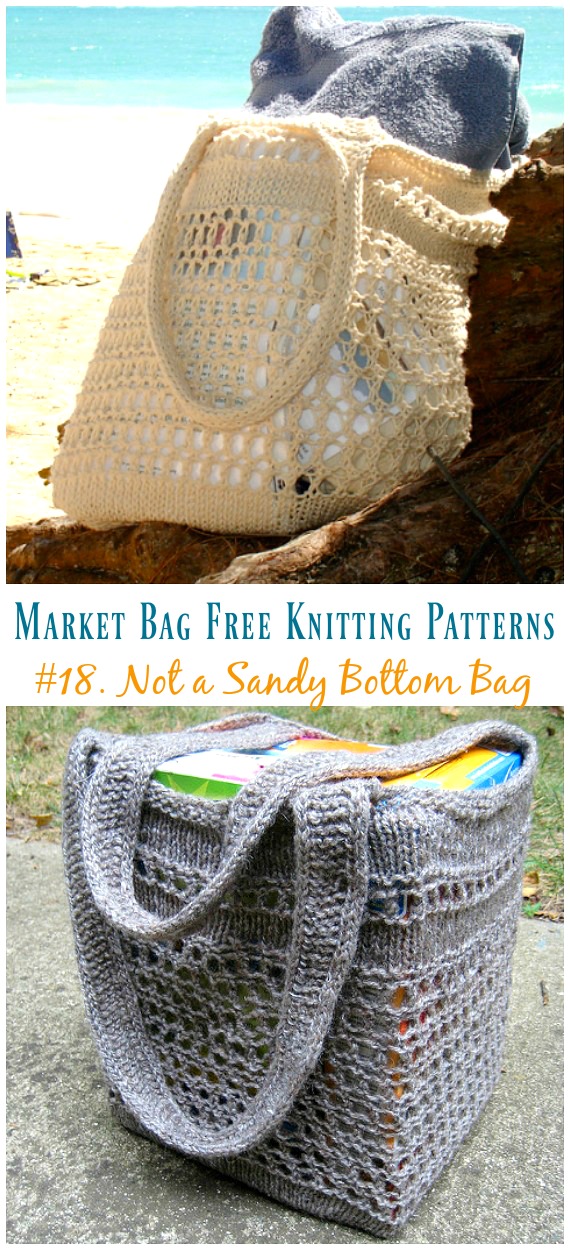 Not a Sandy Bottom Bag Knitting Free Pattern - #Market; #Bag; Free #Knitting; Patterns