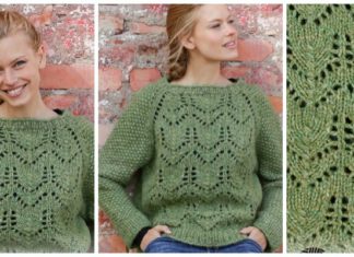 Miss Moss Pullover Sweater Knitting Free Pattern - Women Pullover #Sweater; Free #Knitting; Patterns