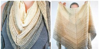 My First Triangle Shawl Crochet Free Pattern - Trendy Women #Shawl; Free #Crochet; Patterns