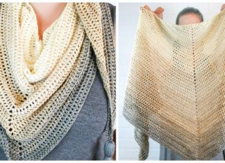 My First Triangle Shawl Crochet Free Pattern - Trendy Women #Shawl; Free #Crochet; Patterns