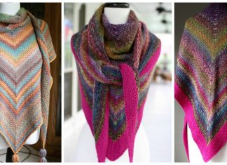 Noro Woven Stitch Shawl knitting Free Pattern - Women #Shawl; Free #Knitting; Patterns