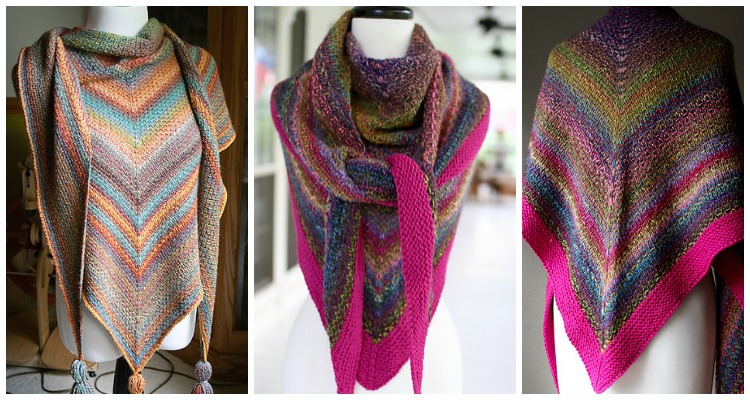 Noro Woven Stitch Shawl Knitting Free Pattern Crochet