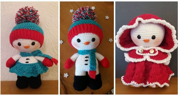 Amigurumi Dress Me Up Snowman Doll Crochet Free Pattern - Crochet #Snowman;# Amigurumi; Free Patterns