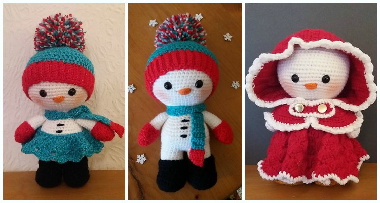 Amigurumi Dress Me Up Snowman Doll Crochet Free Pattern