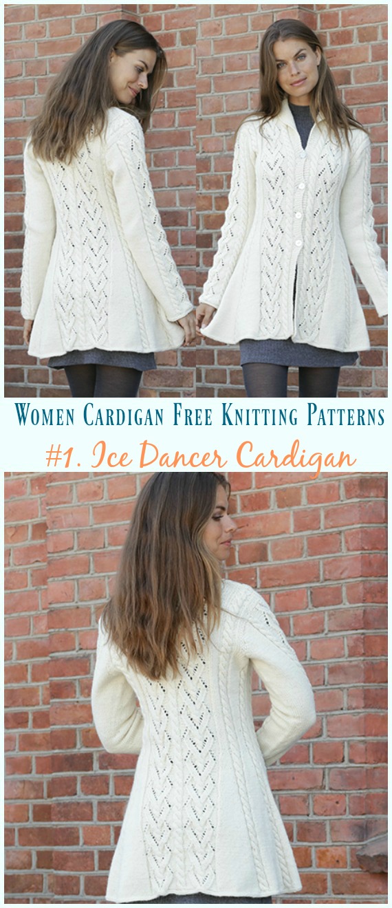 Ice Dancer Cardigan Knitting Free Pattern Women Cardigan