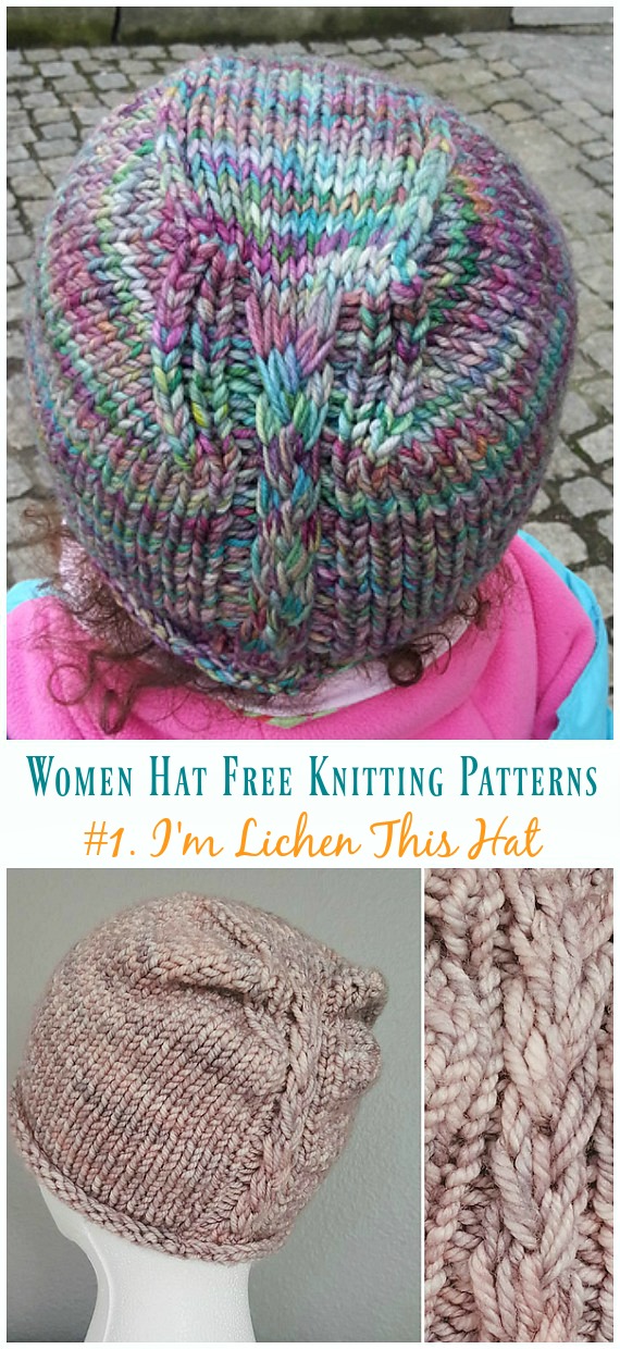 I'm Lichen This Hat Knitting Free Pattern - #Women; Beanie #Hat; Free #Knitting; Patterns 