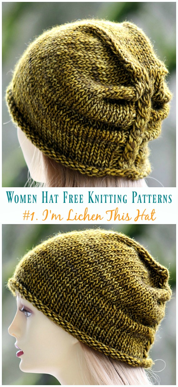 I'm Lichen This Hat Knitting Free Pattern - #Women; Beanie #Hat; Free #Knitting; Patterns 