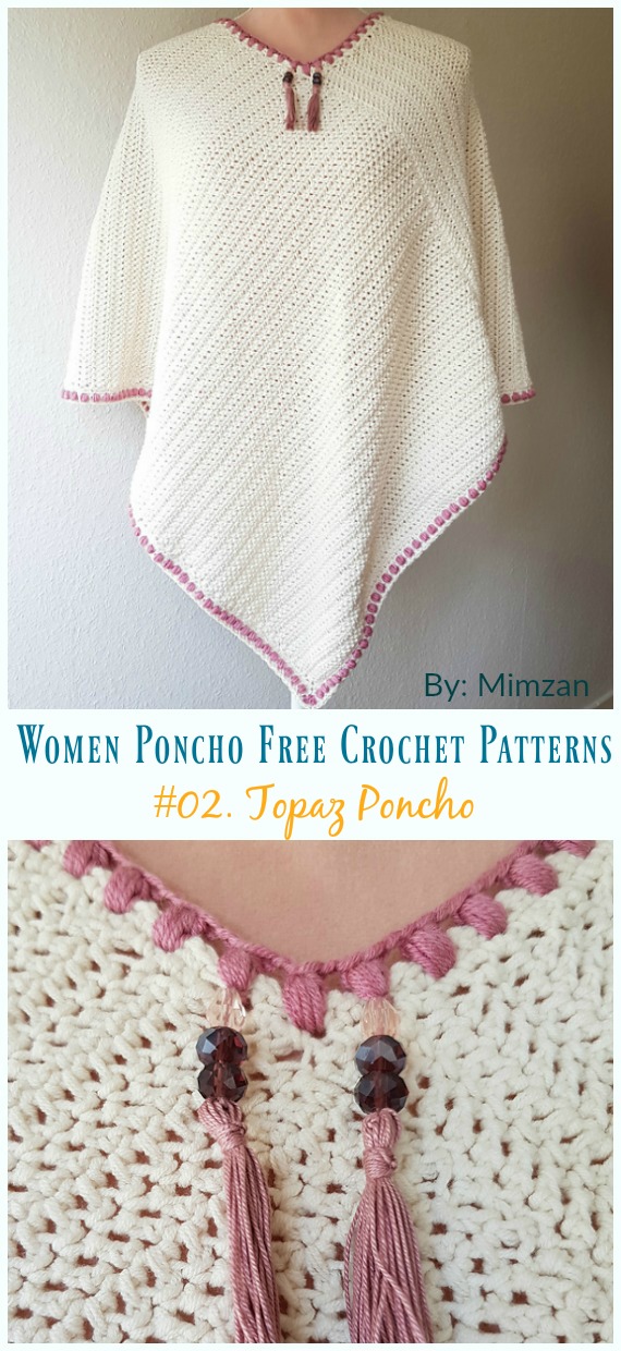 Topaz Poncho Crochet Free Pattern - Women #Poncho; Free #Crochet; Patterns