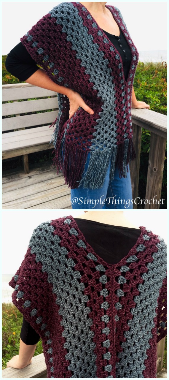 Misty Morning Poncho Top Crochet Free Pattern - Women #Poncho; Free #Crochet; Patterns