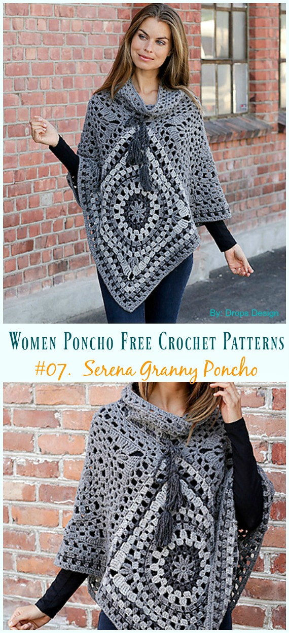 Women Poncho Free Crochet Patterns