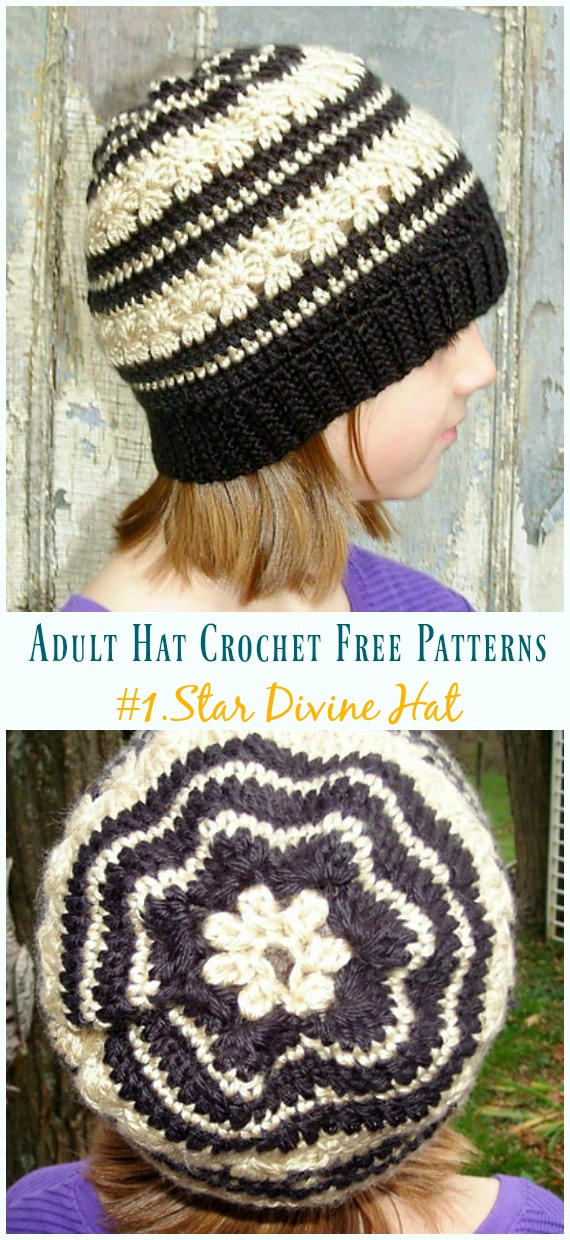 Star Divine Hat Crochet Free Patterns - Adult #Hat; #Crochet; Free Patterns